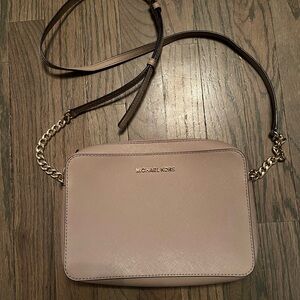 Michael Kors Blush Crossbody Bag with Gold Chain
